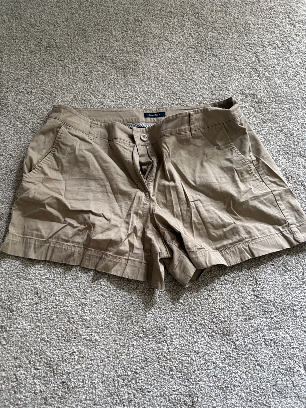 Nautica Beige/Tan Cotton Shorts - sized 12 women’s